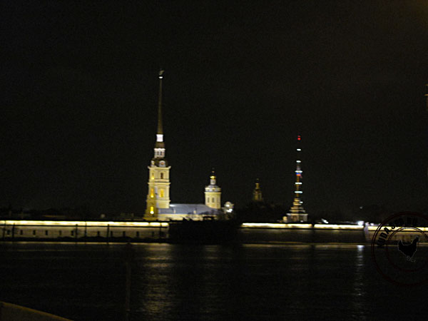 Петропавловская крепость ночью, Петербург